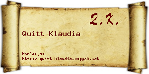 Quitt Klaudia névjegykártya
