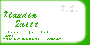 klaudia quitt business card